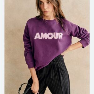 Sezane Purple Amour Sweatshirt